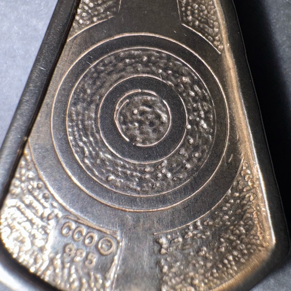 VTG RARE Sterling Silver 925 CCO Native American Turquoise Inlay Pendant 1.75 - Picture 6 of 13